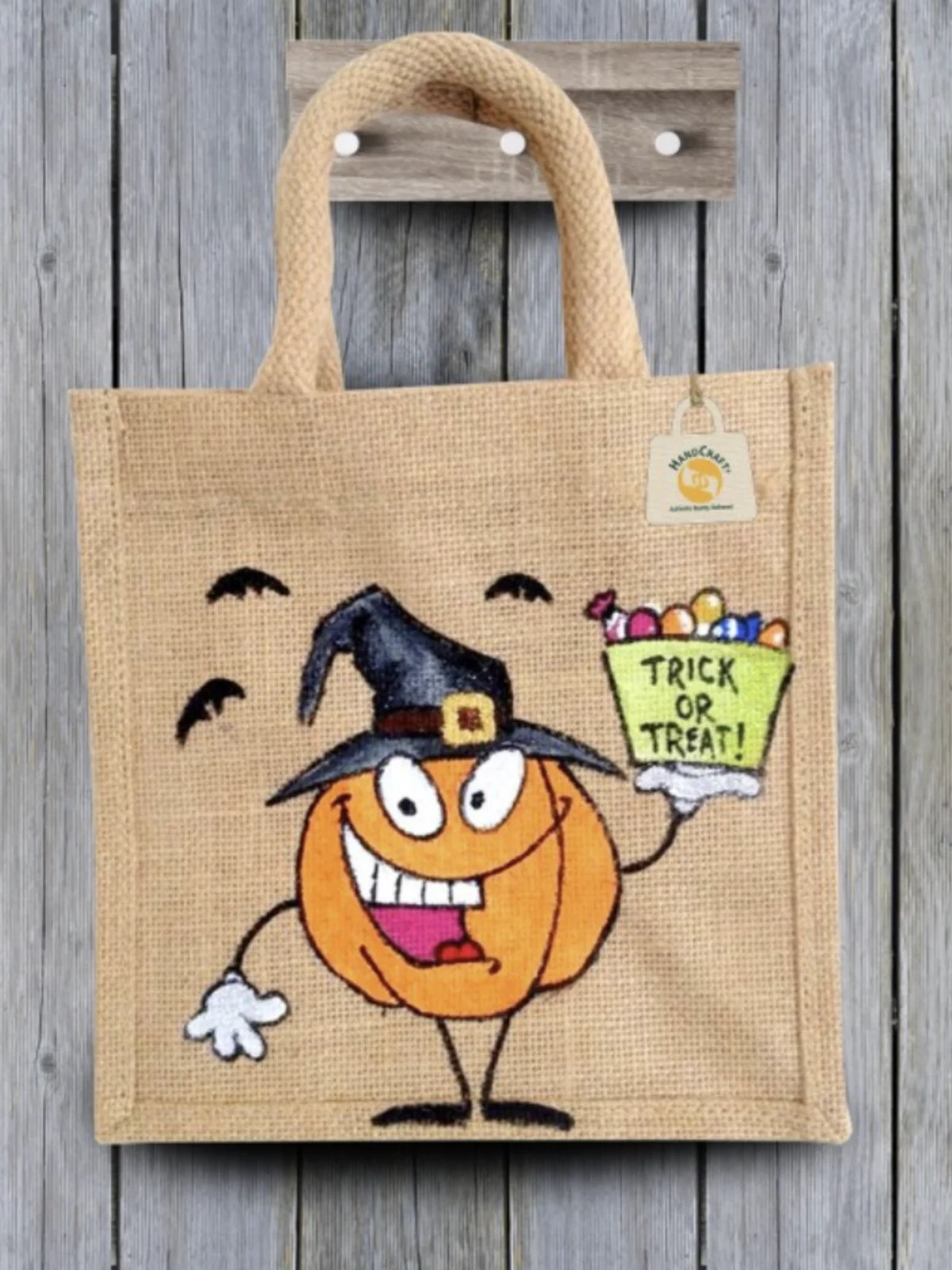 Halloween Trick-or-Treat Jute Bag