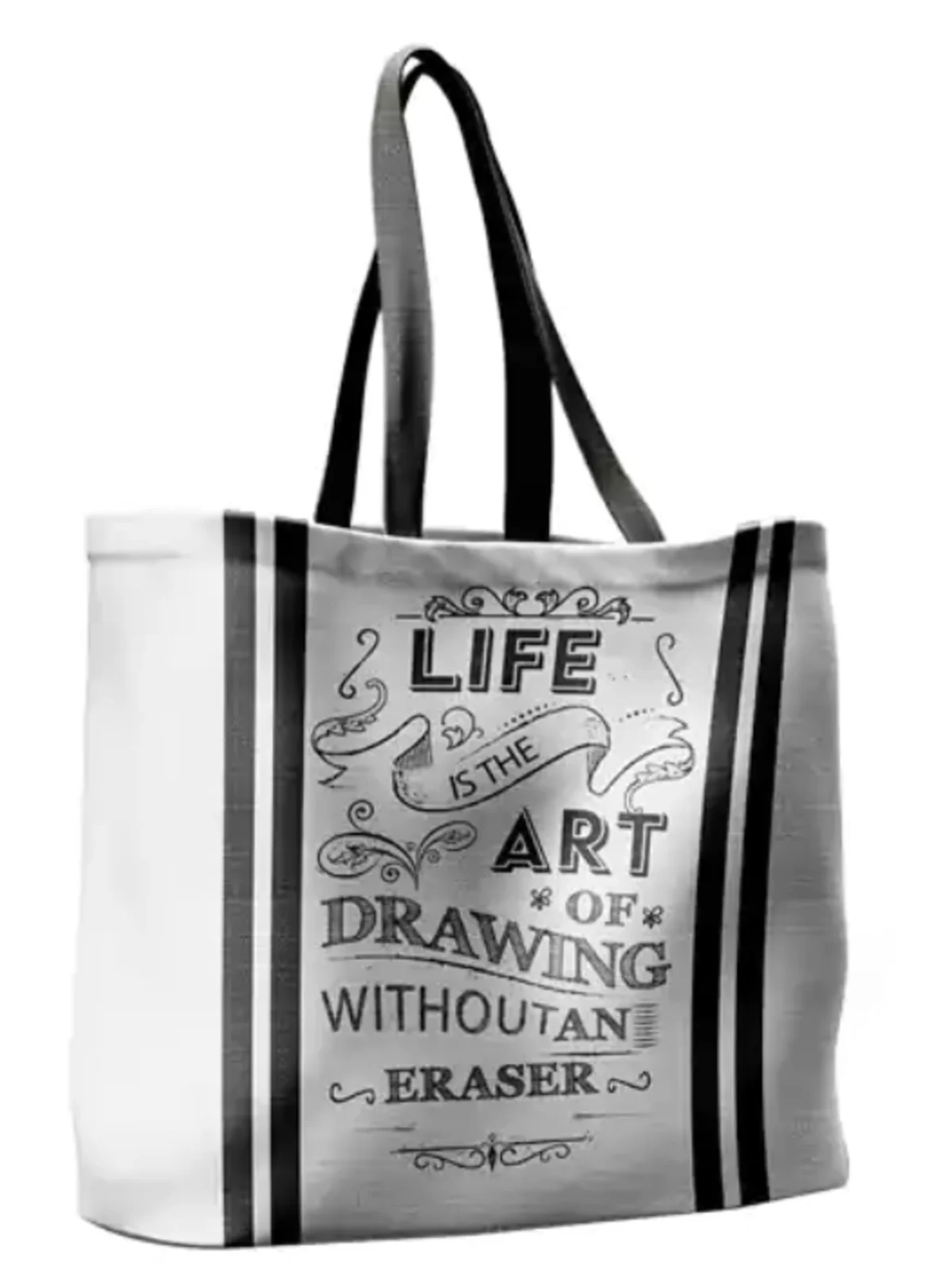 Quote Print Canvas Tote
